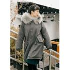 Faux-fur Trim Removable-hood Parka