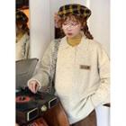 Long-sleeve Loose-fit Knit Polo-shirt