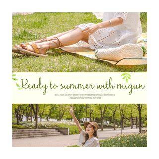 Set: Square-neck Perforated Dress + Spaghetti-strap Long Top