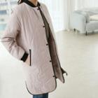 Crew-neck Snap-button Jacket