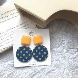 Polka Dot Disc Dangle Earring