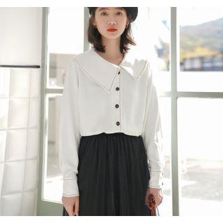 Asymmetric Shirt White - One Size