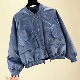 Button-back Bomber Jacket