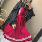 Light Jacket / Spaghetti Strap A-line Dress