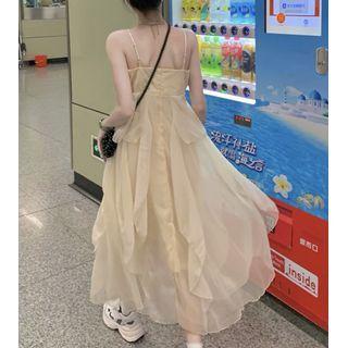 Spaghetti Strap Chiffon A-line Dress / Light Jacket