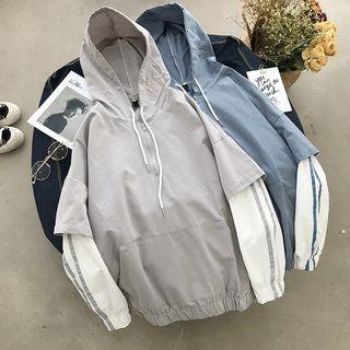 Mock Two-piece Half-zip Sweatshirt