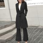 Set: Long Trench Jacket + Cropped Boot Cut Pants