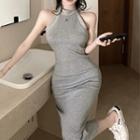 Halter Plain Dress Gray - One Size