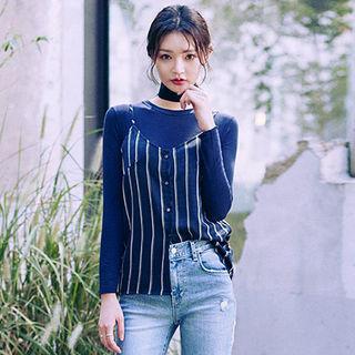Spaghetti-strap Button-down Top