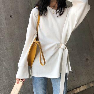Long-sleeve Buckled T-shirt