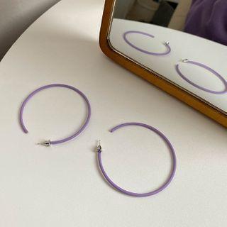 Alloy Hoop Earring 1 Pair - Purple - One Size