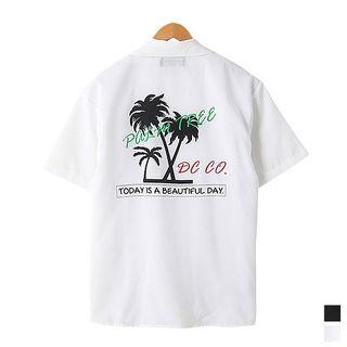 Palm Tree Open-placket Shirt