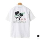 Palm Tree Open-placket Shirt