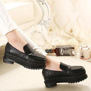 Faux-leather Platform Loafers