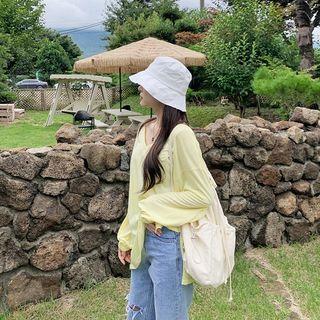 V-neck Bishop-sleeve T-shirt