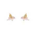 Flying Pig Rhinestone Glaze Alloy Earring 1 Pair - Gold - One Size