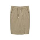 Drawstring-waist Slit-front Skirt