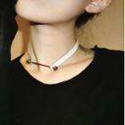 Faux Leather Alloy Bar Choker