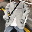 Front-slit Lettering Sweatshirt / Plain Long-sleeve T-shirt