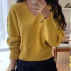 Ruffle Blouse / Plain Sweater