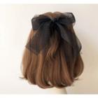Tulle Bow Hair Clip Black - One Size