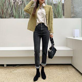 Stitch-trim Slim-fit Jeans