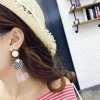 Asymmetric Sweetheart Beaded Earrings
