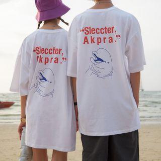 Couple Matching Short-sleeve Dolphin Print T-shirt