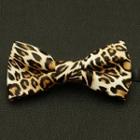 Faux-leather Bow Tie Ja58 - Leopard - One Size