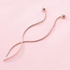 925 Sterling Silver Swirl Threader Earring Rose Gold - One Size