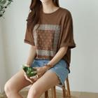 Round-neck Drop-shoulder Paisley T-shirt