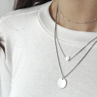 Disc-pendant Layered Necklace