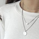 Disc-pendant Layered Necklace