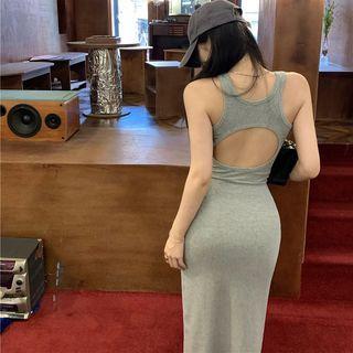 Sleeveless Cutout Back Midi Sheath Dress