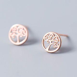 925 Sterling Silver Tree Cutout Earring