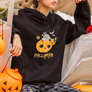 Halloween Printed Fleece Lining Hoodie