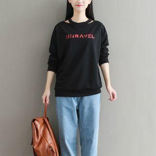 Lettering Cut Out Detail Pullover