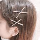 Cross Rhinestone Hair Clip 1 Pc - Gold - One Size