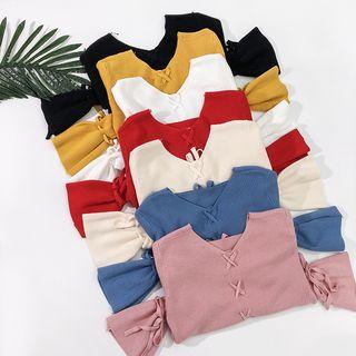 Cross Strap-back V-neck Knit Top