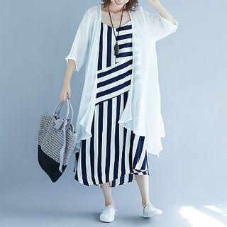 Color-block Striped Sleeveless Dress