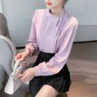 Mock-neck Plain Oversized Shirt