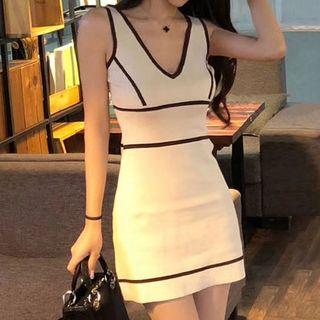 Sleeveless Mini Knit Sheath Dress