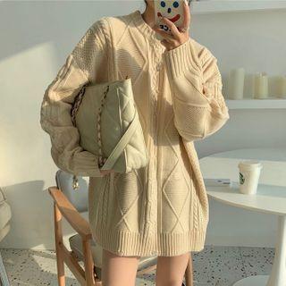 Argyle Cable-knit Sweater Dress