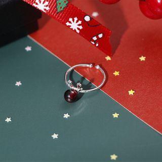 Bead Sterling Silver Open Ring Rs594 - Silver - One Size