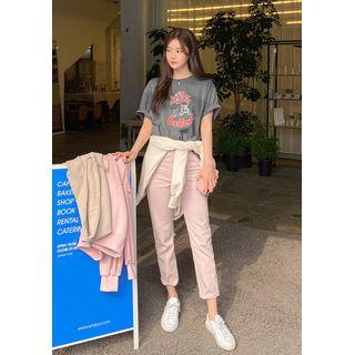 Pastel-washed Straight Pants