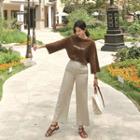Linen High-waist Wide-leg Pants
