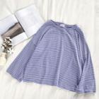 Color-block Crewneck Striped Long-sleeve Top