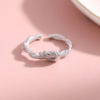 Knotted Open Ring 1 Pc - Silver - One Size