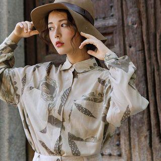 Print Shirt Light Green - One Size