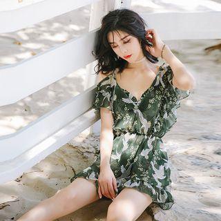 Set: Crane Print Bikini + Cover-up